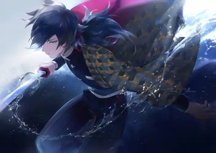 鬼灭之刃 富冈义勇 绘师:callarin(p id=… - 堆糖,美图壁纸兴趣社区