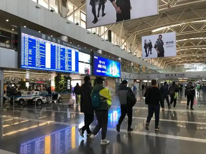 首都机场t2航站楼出发大厅丨图自孙媛首都机场t2航站楼出租车候车区丨