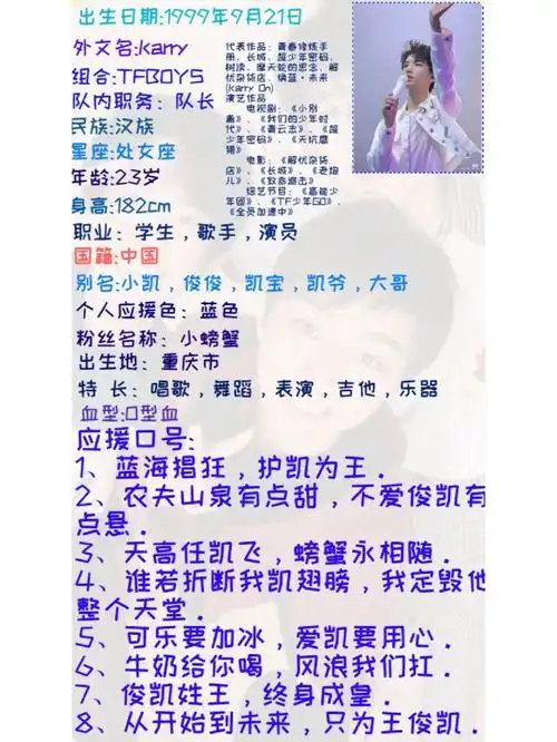 王俊凯个人资料