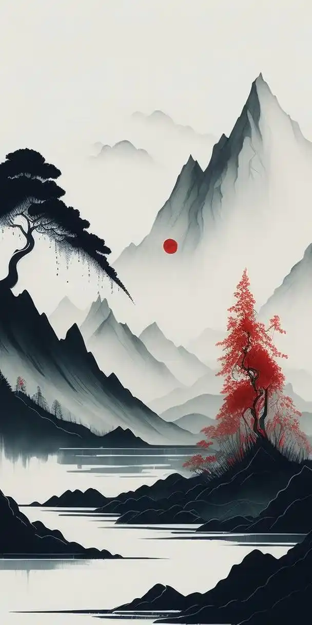 今天做了几张水墨风壁纸,分享一下,希望大家喜欢