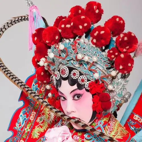 中国风刀马旦胸针个性宫廷复古胸花京剧脸谱珍珠别针高亮配饰衣饰