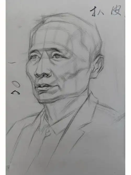 素描人像步骤图