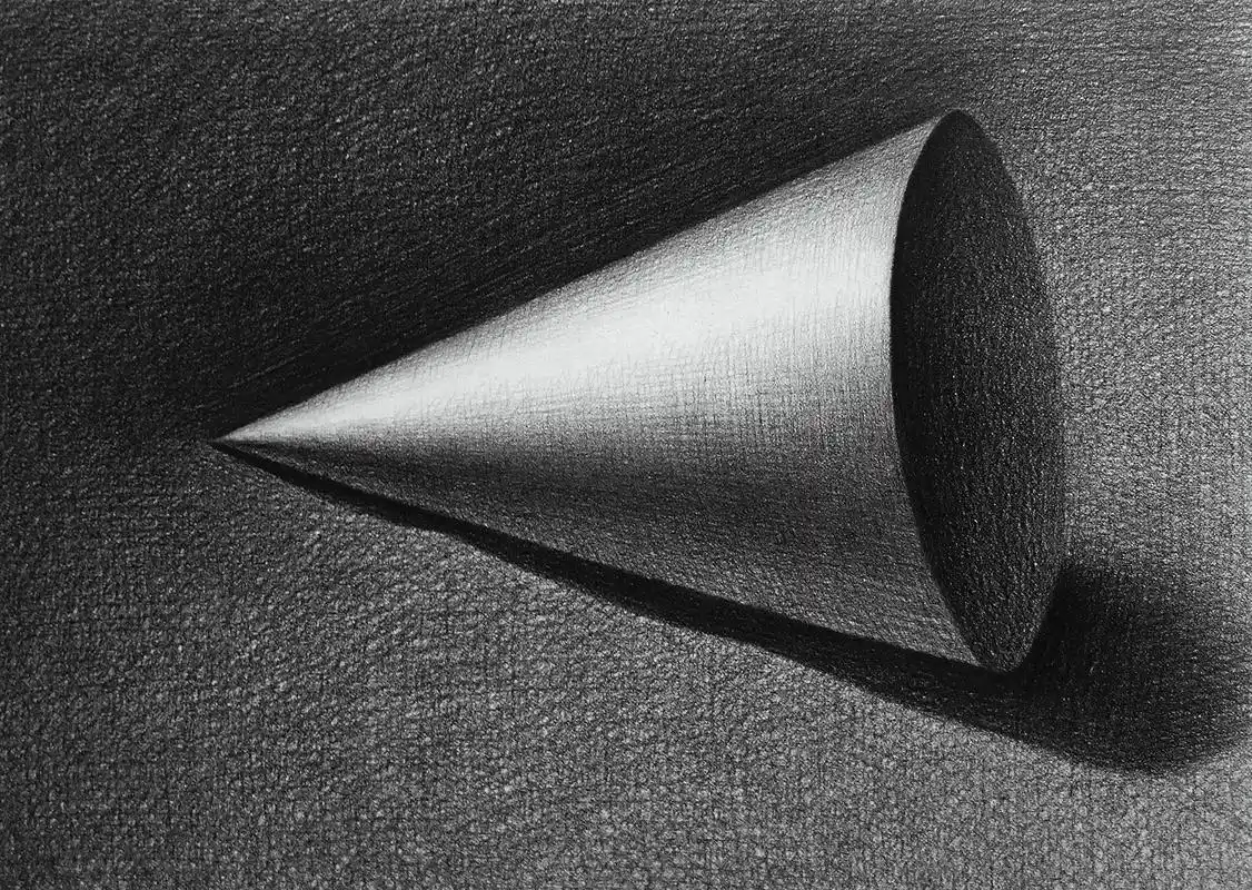 倒下的圆锥步骤.#素描 #一起学画画 #素描教程 #圆锥 # - 抖音