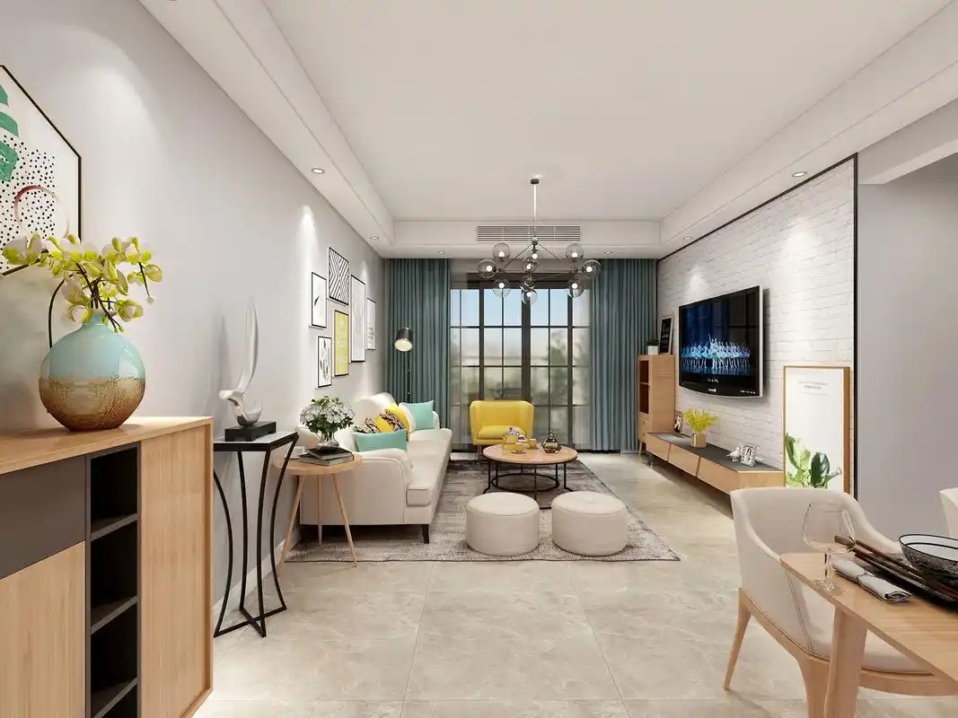 北欧风格三居室装修设计效果图 家装案例