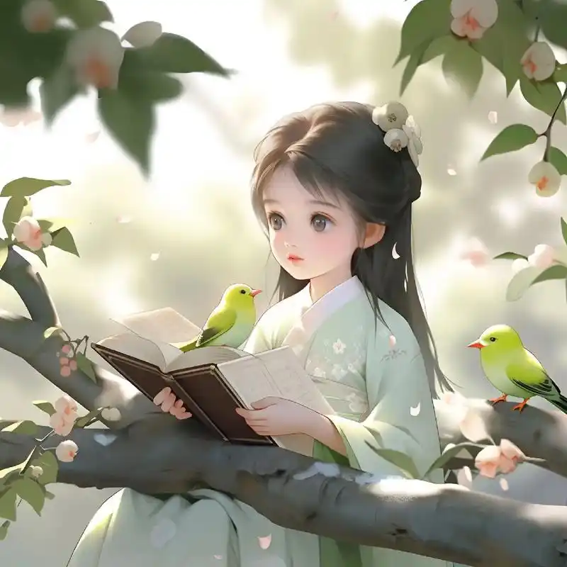 看书的小古风女生男生古风头像古风汉服美如画