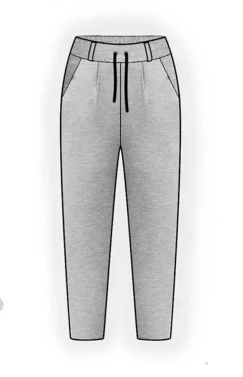 9款裤子的效果图 款式图 制版图