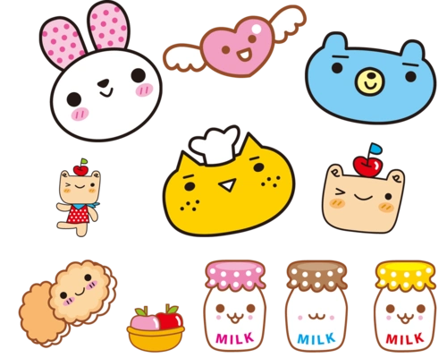 儿童节卡通手绘可爱太阳图片 pngpsd 2000*2000 卡通可爱星星云朵素材