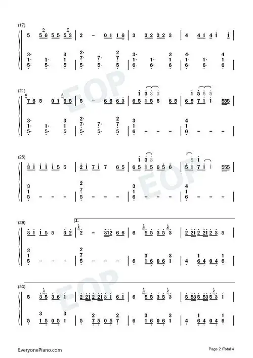 芒种-好听版双手简谱预览2