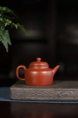 卢小伟紫砂壶作品 剑流德钟壶 大红袍 240cc 光器 套组 助理工艺美术