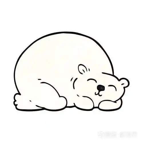 动画片涂鸦快乐北极熊睡眠