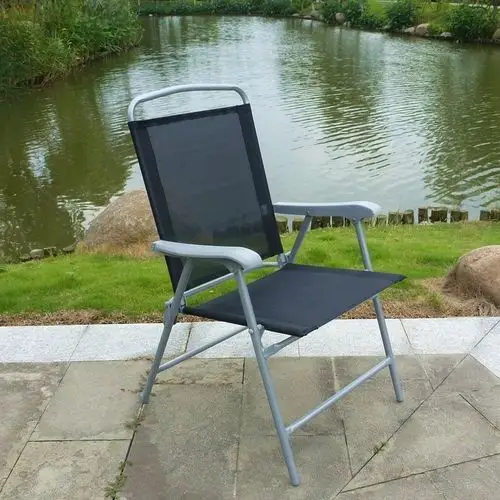 折叠椅户外带扶手铁艺庭院沙滩钓鱼休闲靠背阳台农庄特斯林面促销