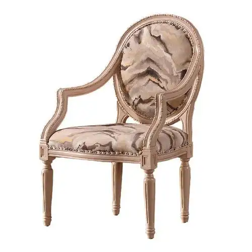 法卡萨 欧式扶手椅复古乡村全实木休闲椅现代美式简约书椅8803-tmall.