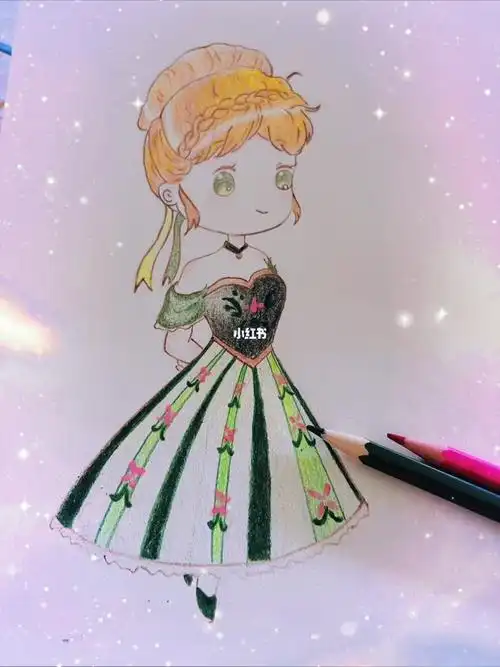 彩铅绘画安娜公主