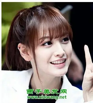 国字脸怎么扎马尾显脸小_方脸发型_西子美发网