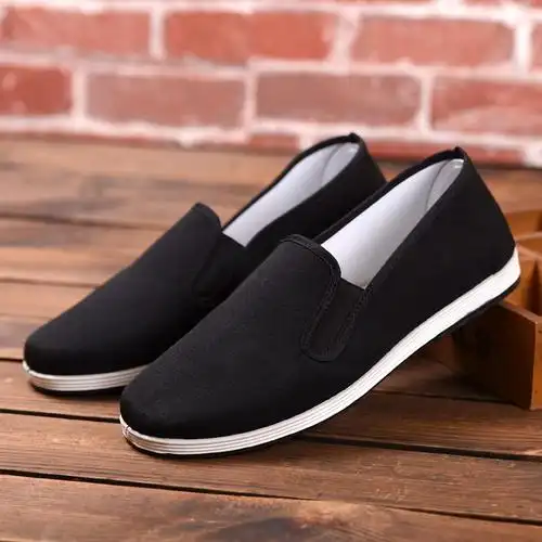 工作鞋男布鞋帆布10-20元中老年人防臭工作布鞋男士软底防滑轻便