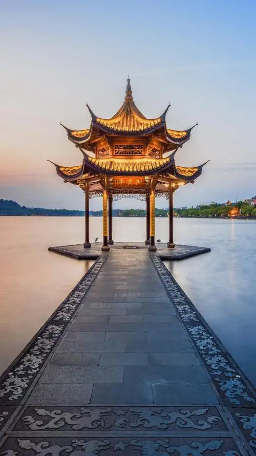 华为锁屏 城市建筑 集贤亭 杭州西湖 晚节流… - 堆糖,美图壁纸兴趣