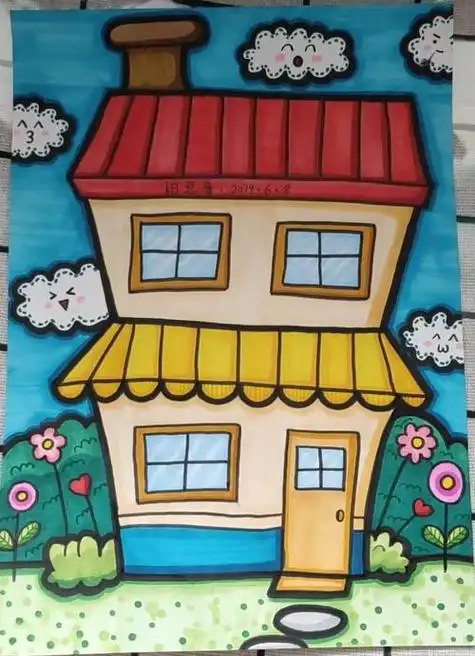 二年级小孩画画二年级学生学画画