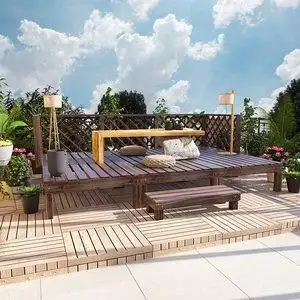 户外防腐木地板实木平台图片