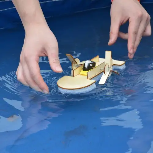diy双桨明轮船拉线快艇中小学益智科技手工小制作轮船模型材料包