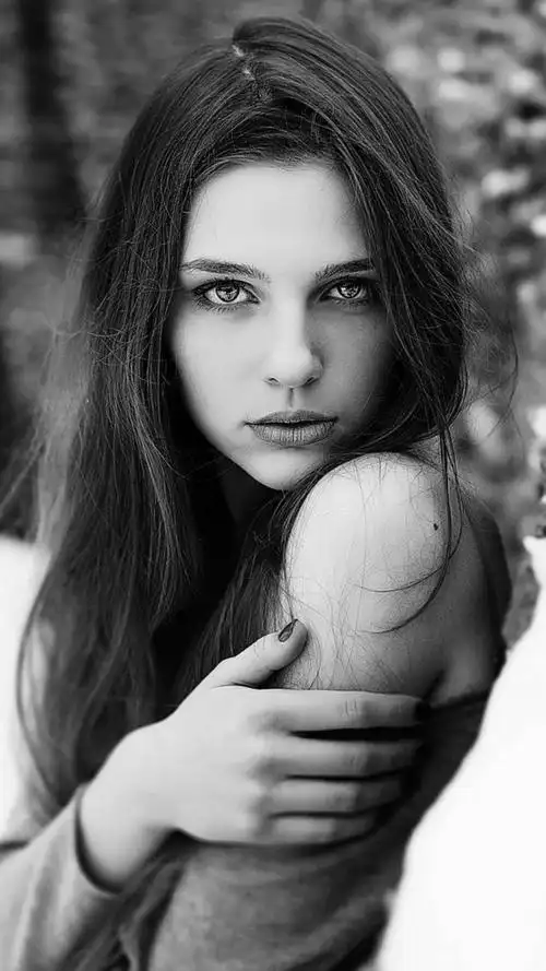 欧美美女黑白质感写真,高清图片,手机锁屏桌面-壁纸族