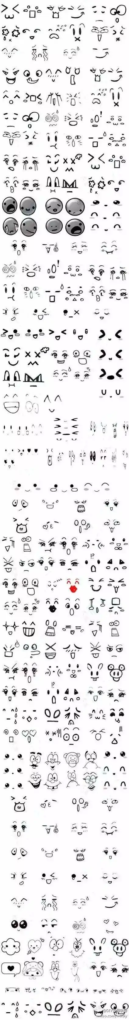 【绘画参考】表情包参考~ 9套手绘涂鸦轻松教你绘制可爱表情
