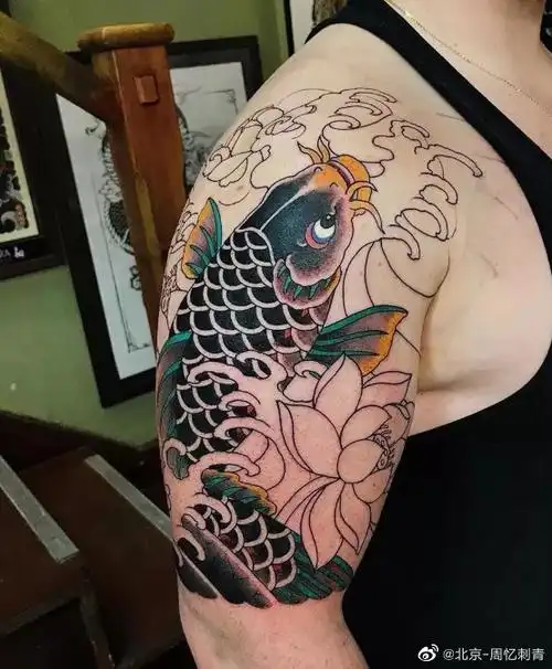 纹身作品推荐分享日式半甲纹身,花臂纹身,喜欢的点赞拿图!