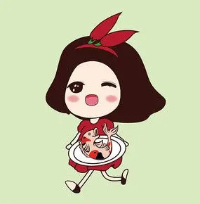 呆萌卡通小女孩