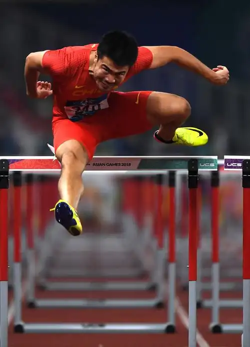 高清图:亚运男子110米栏决赛 谢文骏夺冠卫冕
