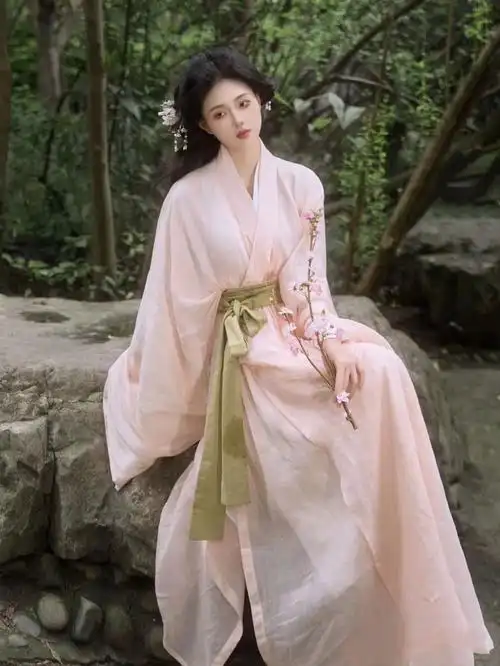 汉服女改良直裾2024新款 古风晋制交领春款 魏晋风古装 晨袍 - 女装