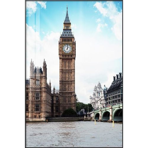 装饰画伦敦英国大本钟城市风景摄影客厅黑白灰家庭墙上带框壁挂画