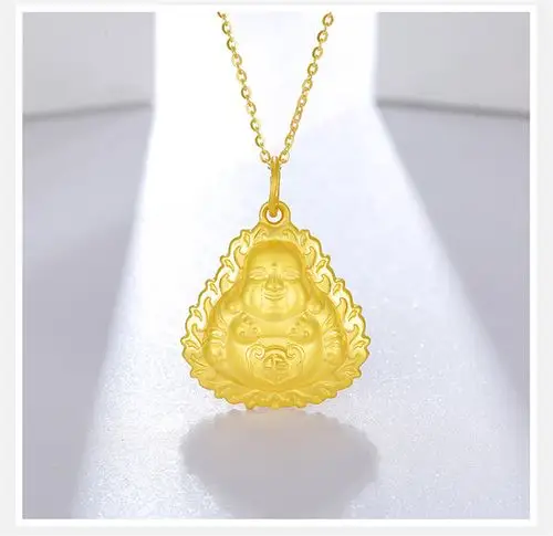 周六福 珠宝女款弥勒佛黄金吊坠 不含链计价ab041311 约4.9g