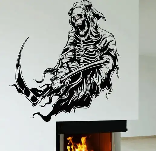 grim reaper死神骷髅镰刀墙贴花wall decor跨境亚马逊ebaydw13563