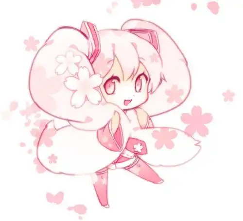 樱花初音粉初音初音初音未来q版动漫人物樱花粉嫩可爱卡哇伊