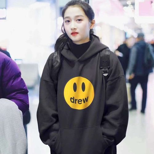 关晓彤同款衣服连帽卫衣男女情侣装宽松加绒加厚外套女潮ins秋冬