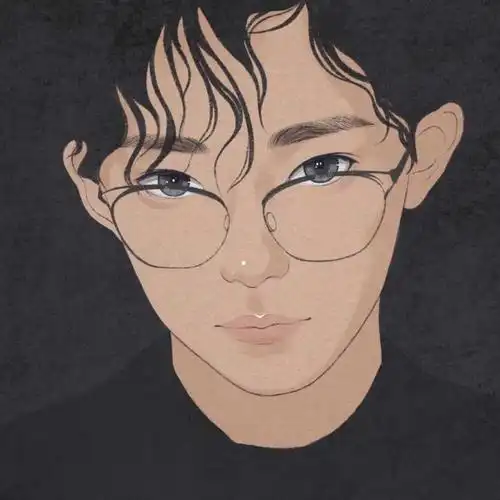 手绘情侣头像一男一女