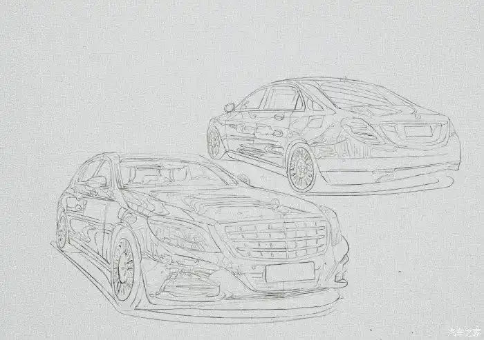 【图】【jason】临摹吉吉哥的迈巴赫s400_汽车插画论坛_汽车之家论坛