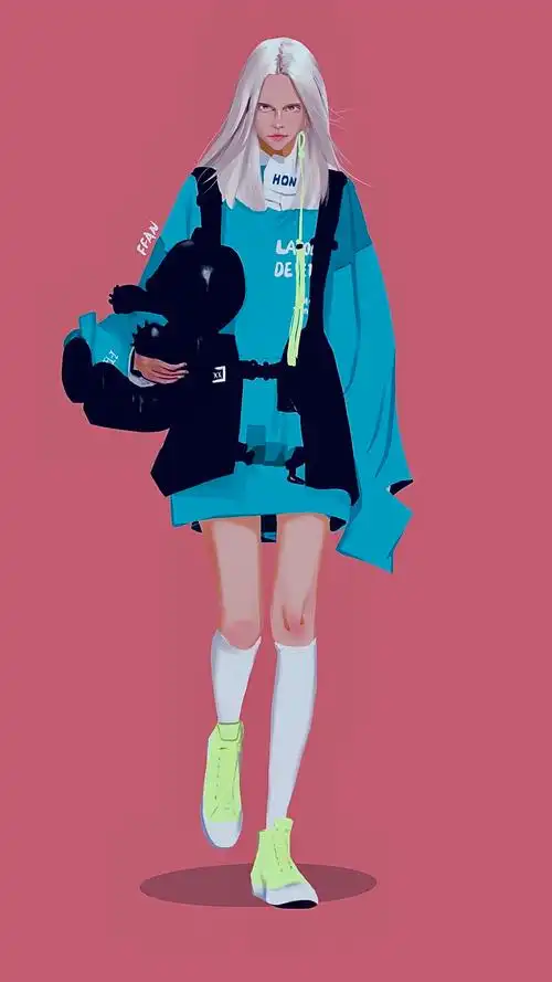 ipad 板绘 人物 穿搭 全身