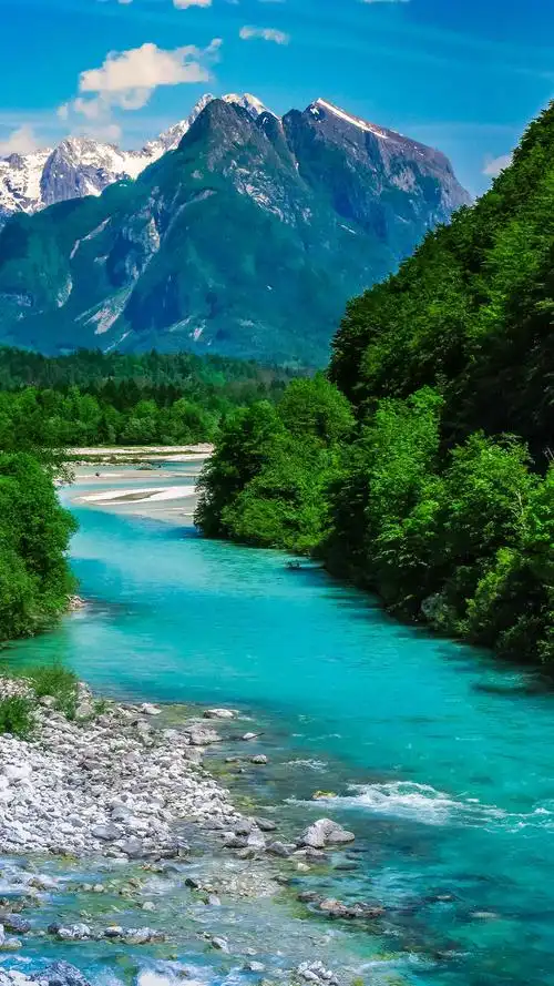 欧洲,斯洛文尼亚,索卡河,山水,漂流,风景,手机壁纸,锁屏壁纸斯洛文尼