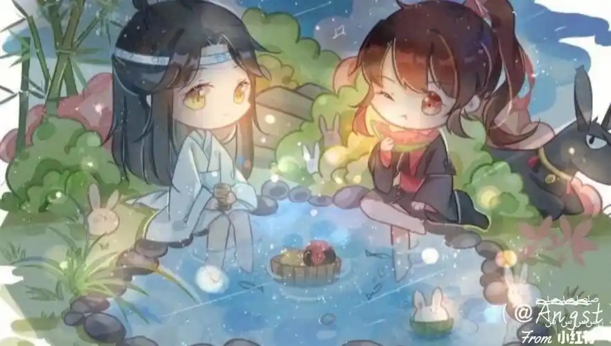 魔道祖师 #q版  魏无羡和蓝忘机头像,超卡哇伊9999爱了爱了