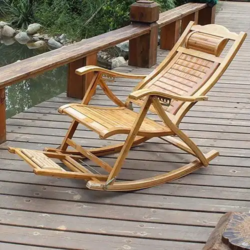 中彩 纳凉竹摇椅躺椅折叠椅 休闲逍遥椅午休竹躺椅摇摇椅 13kg