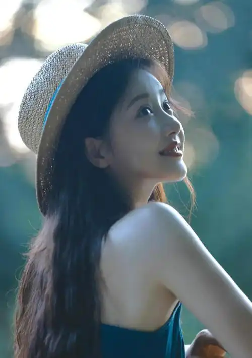 姜贞羽蓝裙子氛围感大片