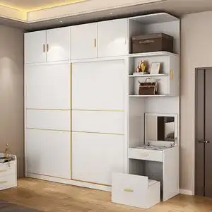 实木衣柜推拉门卧室家用小户型现代简约2022新款房间衣橱储物柜子