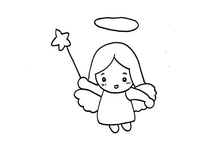 乐乐天使人物简笔画