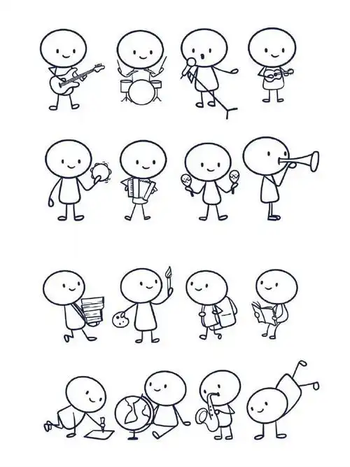 q版小人动态简笔画,存住练习