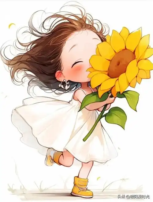 小女孩的笑容像阳光一样温暖 她的快乐是对自然之美的最好诠释