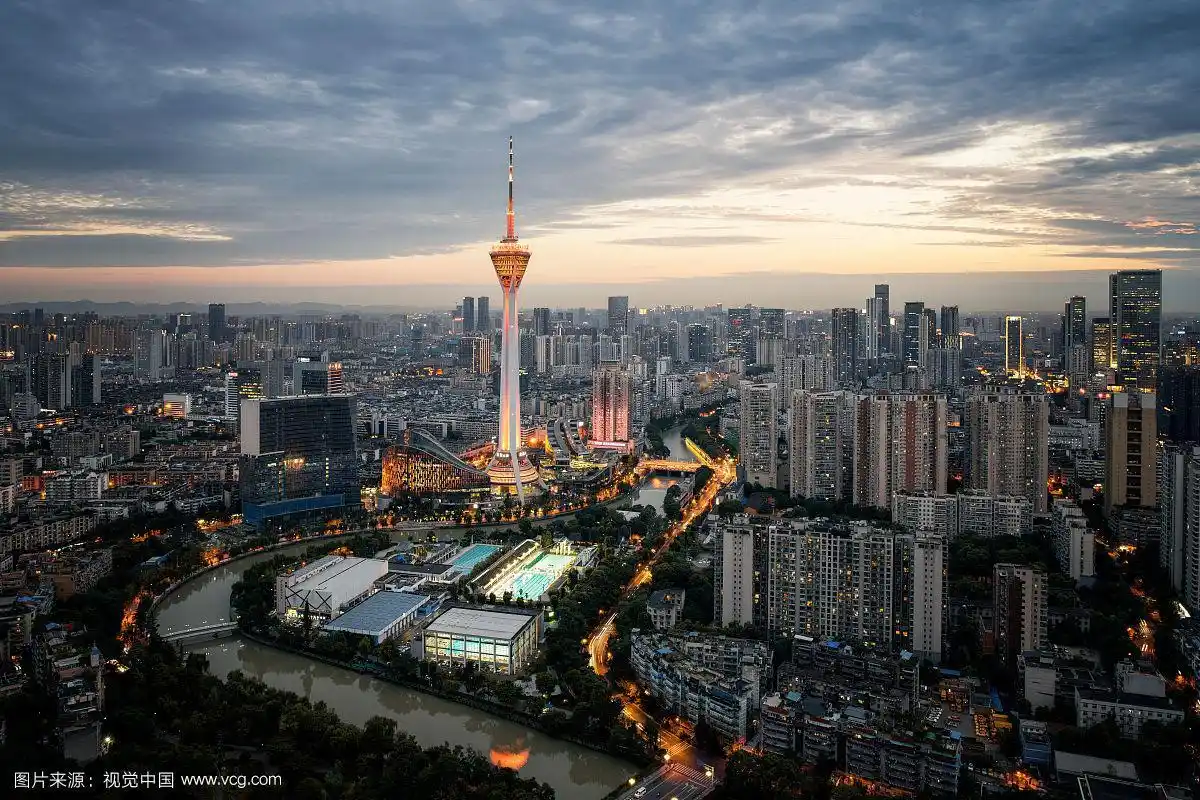 中国成都城市cbd夜景