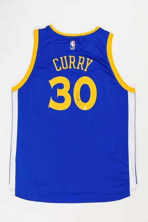 斯蒂芬库里stephencurry勇士队亲签sw球衣
