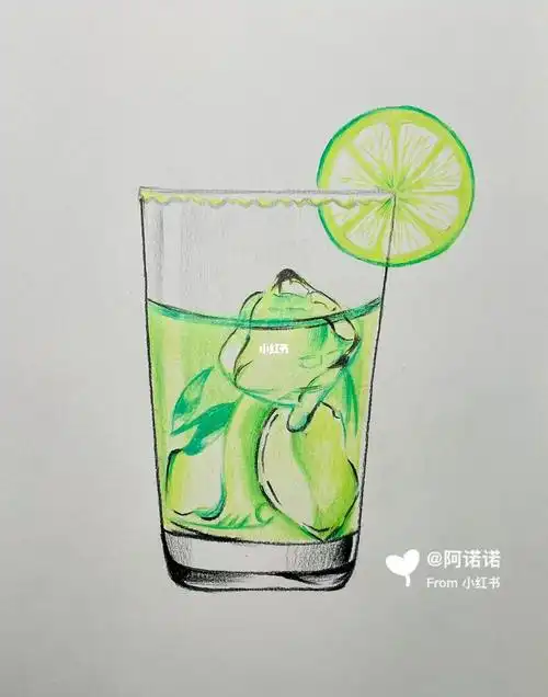 彩铅冰爽果汁