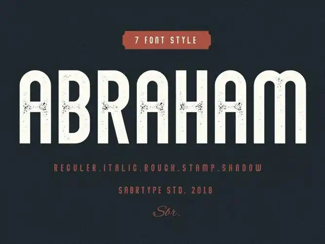 abraham现代无衬线logo品牌设计英文字体免费下载