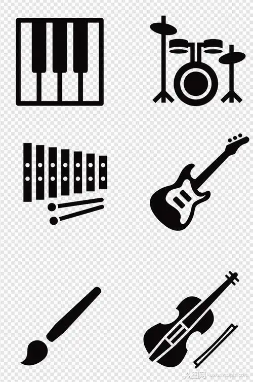 艺术乐器黑色小图标